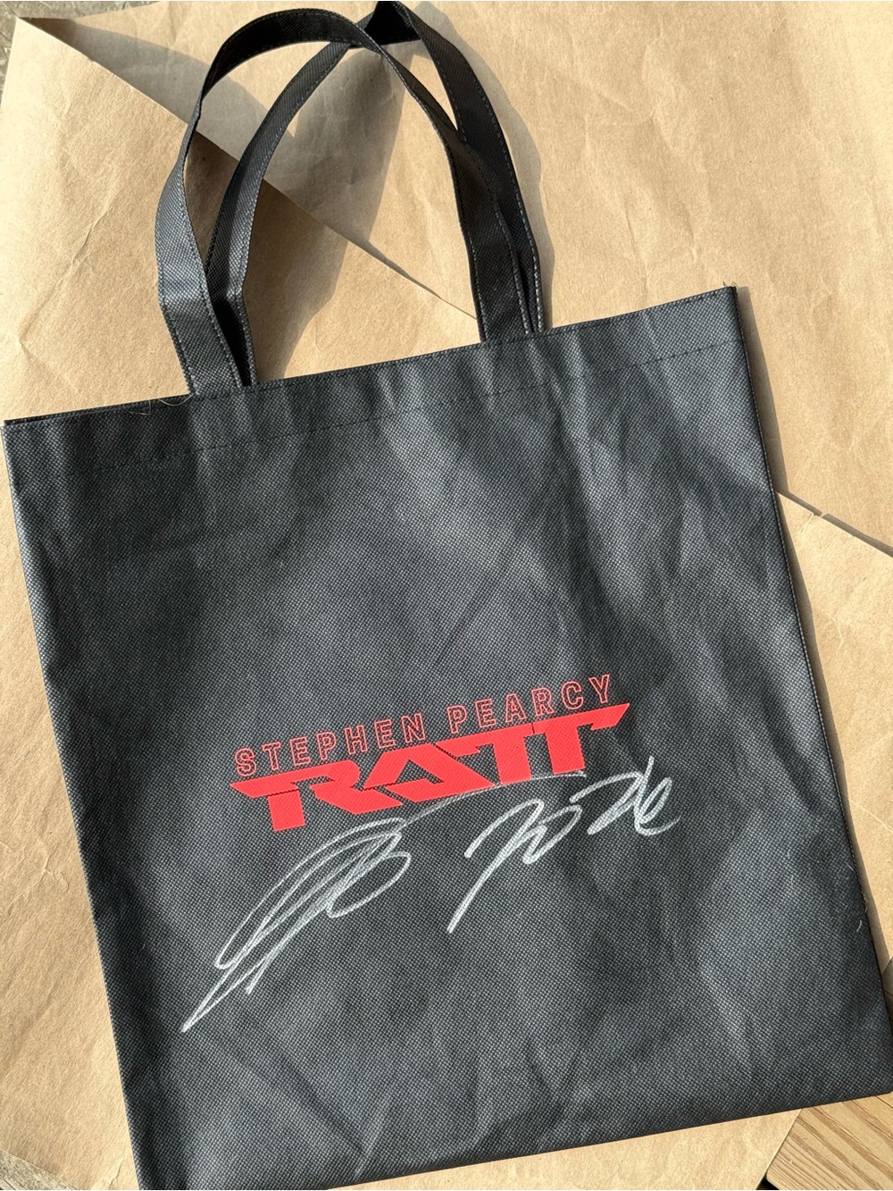 Stephen Pearcy Ratt Black Signature Tote Bag